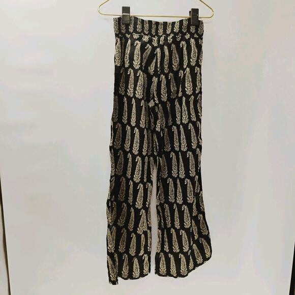 Ralph Lauren DENIM & Small Large Paisley Wide Leg Pull On Wrap Pants Boho - Picture 9 of 11